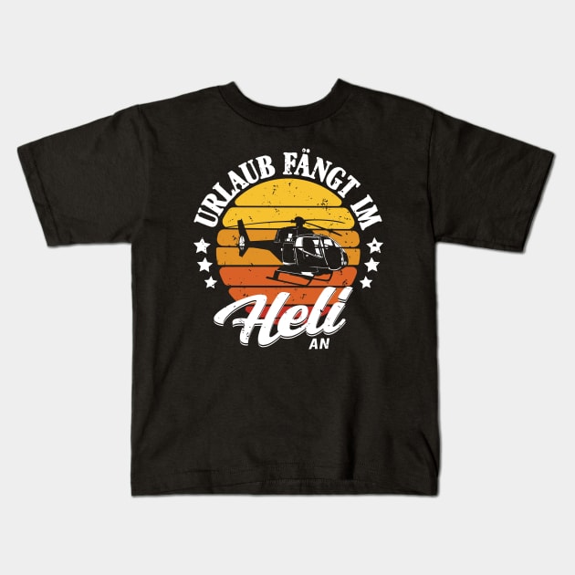 Helikopter Fans Heli Retro Shirt Kids T-Shirt by HBfunshirts